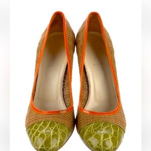 Prada leather and canvas pump IT 40